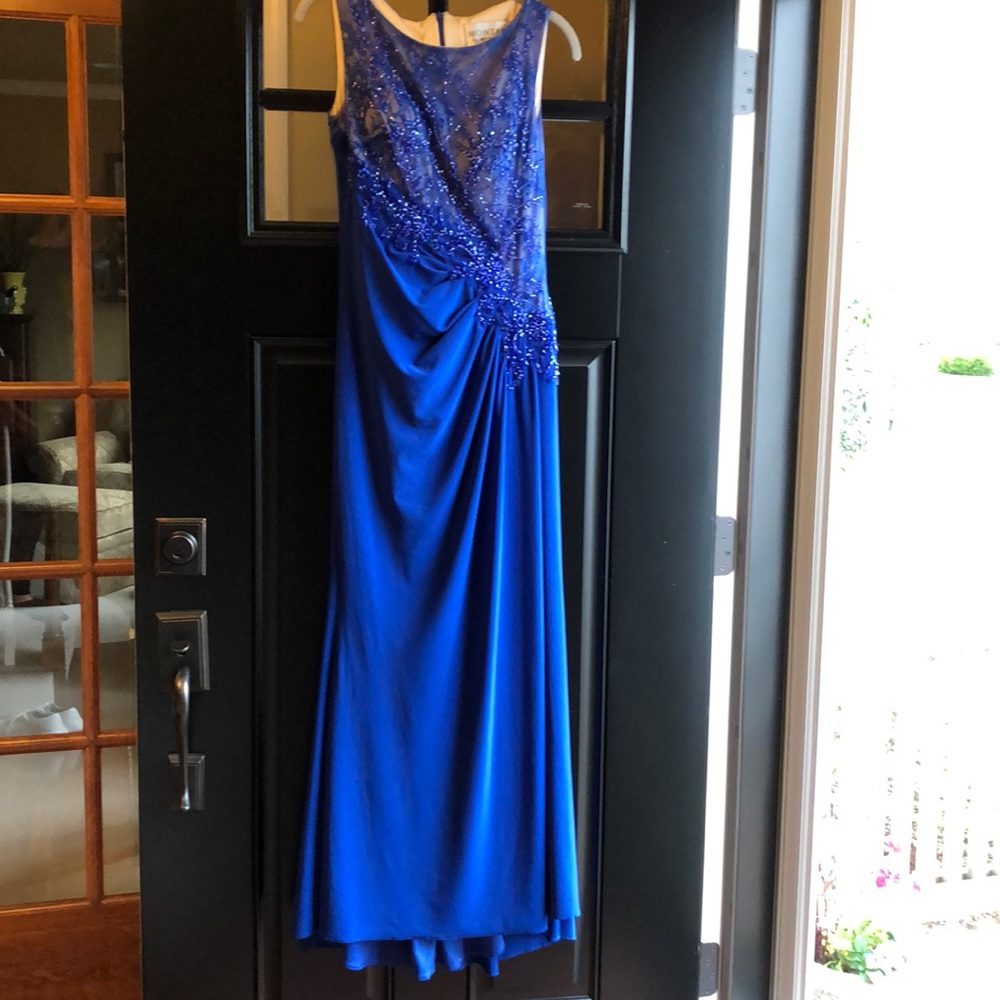 Montage Royal Blue Beaded Formal Dress